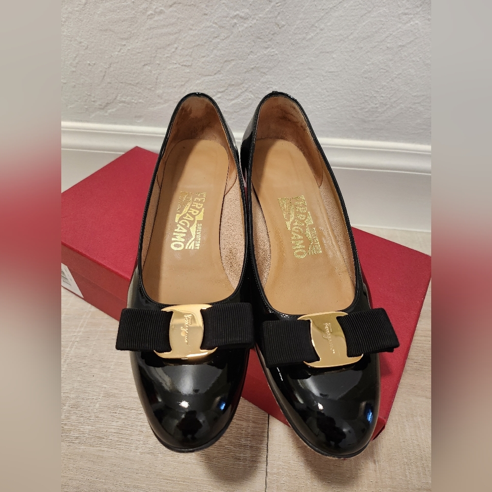 Salvatore Ferragamo, Size 6.5, Black Heels